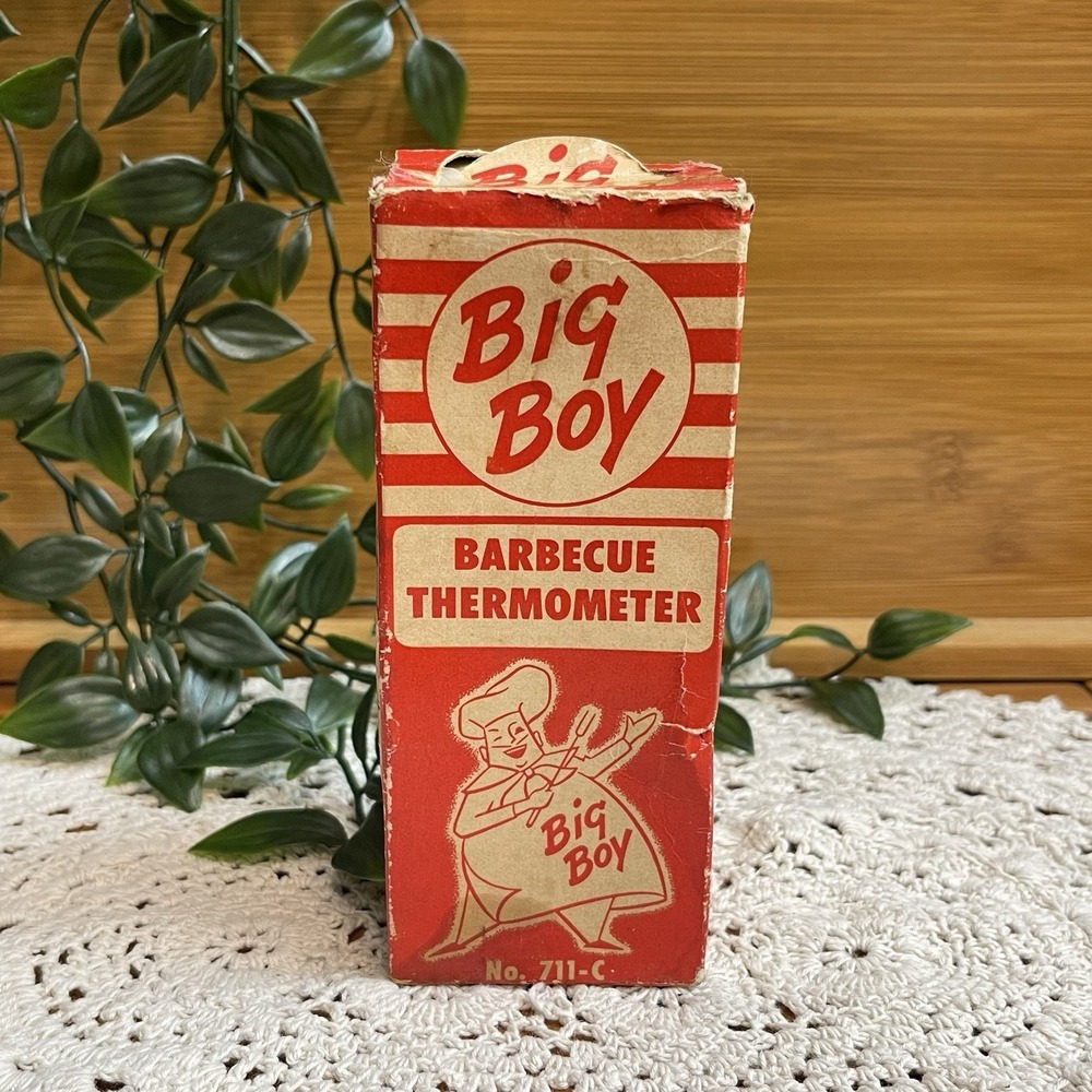 Vintage Big Boy Barbecue Thermometer No 711-C 1950s Grilling Prop Kitchen Decor